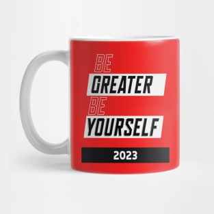 be greater be yourself Quote lettering typography buns Mug